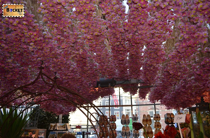 Tavan tapetat cu flori @ Bloemenmarkt, piaţa de flori din Amsterdam