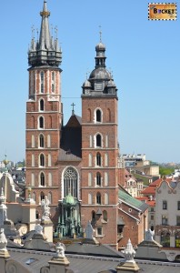 Bazilica Sf. Maria privita din turnul primariei din Cracovia