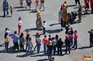 Piața Rynek Główny privita din turnul primariei din Cracovia