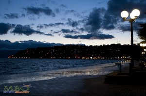 Lacul Ohrid din Macedonia, peisaj de seara