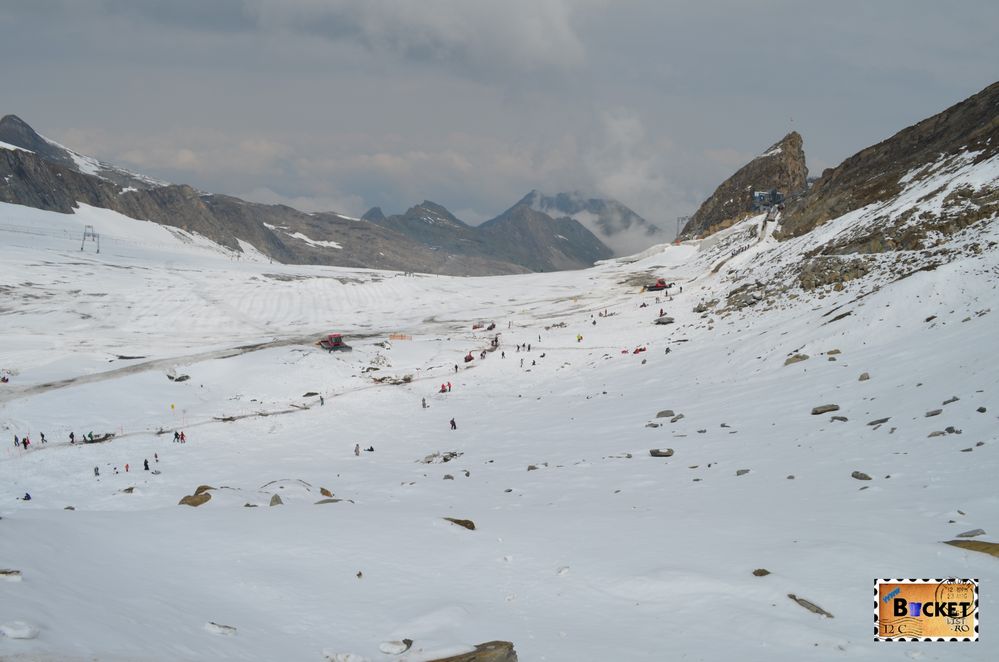 ghețarul Kitzsteinhorn vazut de pe traseul spre  Gipfelwelt 3000